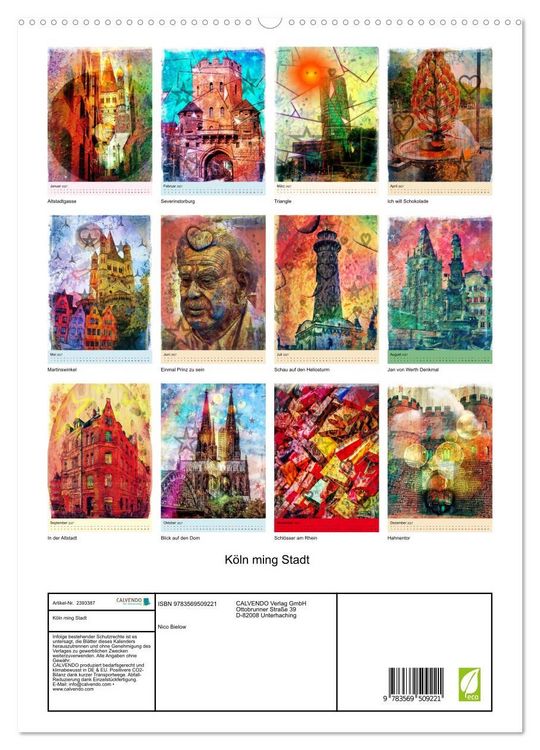 Produktbild: K&ouml;ln ming Stadt (Wandkalender 2027 DIN A2 hoch), CALVENDO Monatskalender