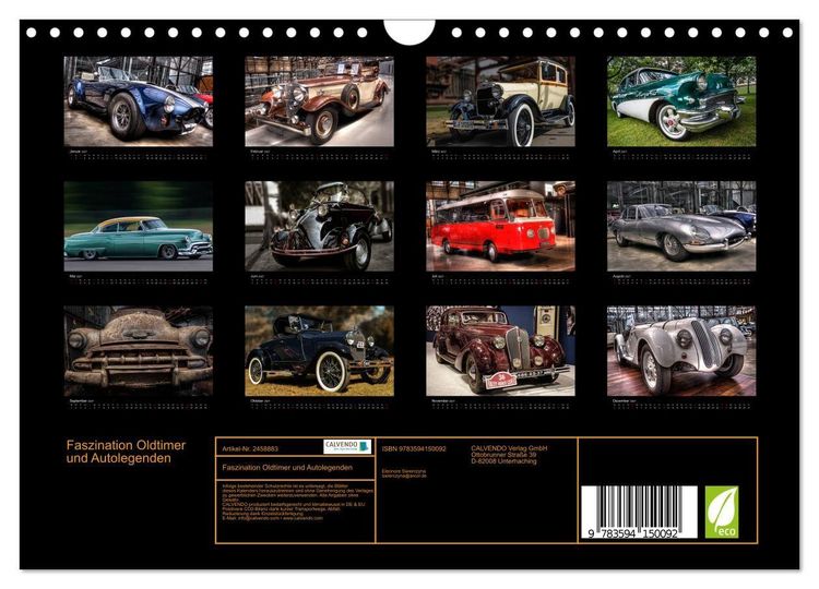 Produktbild: Faszination Oldtimer und Autolegenden (Wandkalender 2027 DIN A4 quer), CALVENDO Monatskalender