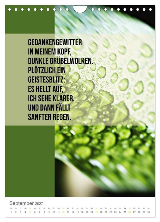Produktbild: Tagesfarben - Poesie in Wort und Bild (Wandkalender 2027 DIN A4 hoch), CALVENDO Monatskalender