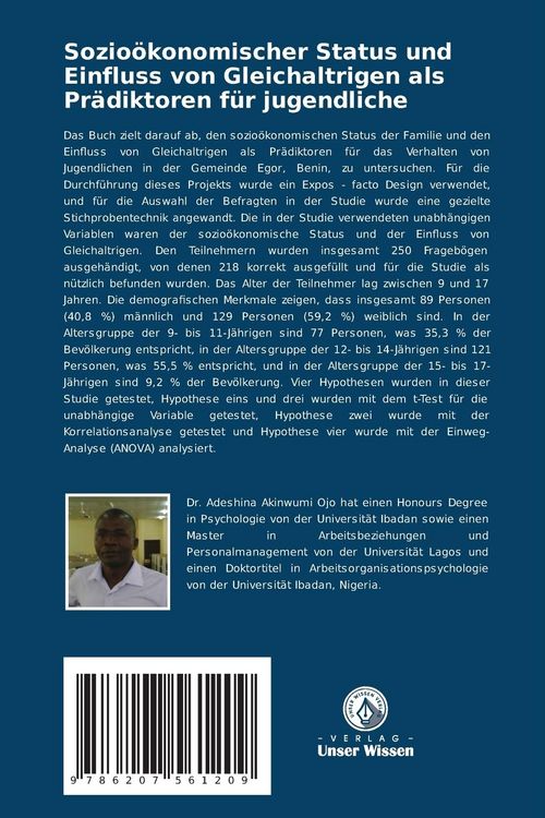 Produktbild: Sozio&ouml;konomischer Status und Einfluss von Gleichaltrigen als Pr&auml;diktoren f&uuml;r jugendliche