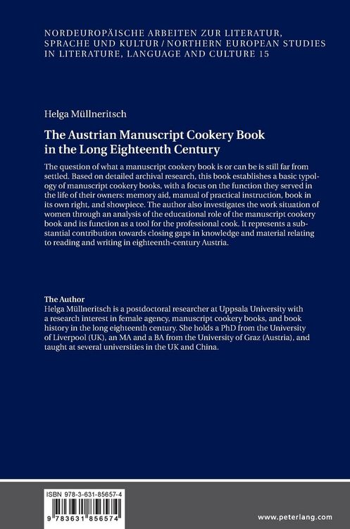 Produktbild: The Austrian Manuscript Cookery Book in the Long Eighteenth Century