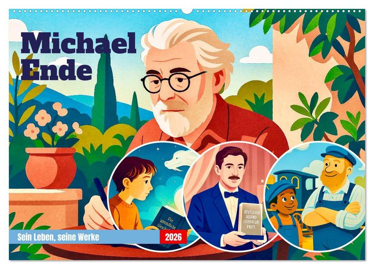 Produktbild: Michael Ende (Wandkalender 2026 DIN A2 quer), CALVENDO Monatskalender