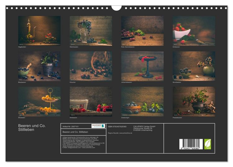 Produktbild: Beeren und Co. Stillleben (Wandkalender 2026 DIN A3 quer), CALVENDO Monatskalender