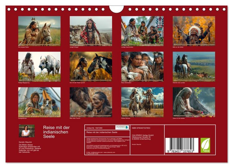 Produktbild: Reise mit der indianischen Seele (Wandkalender 2026 DIN A4 quer), CALVENDO Monatskalender