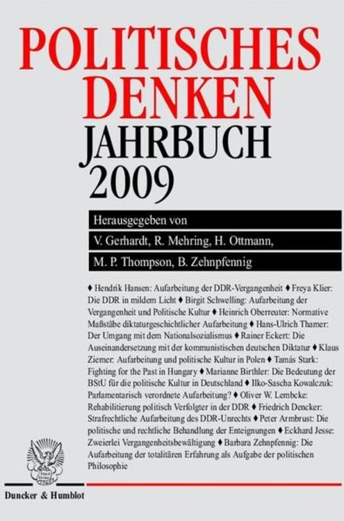 Produktbild: Politisches Denken. Jahrbuch 2009.
