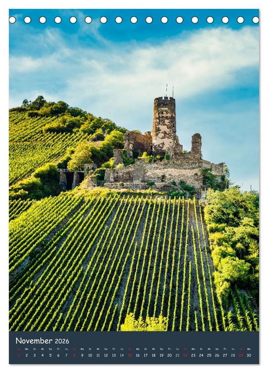 Produktbild: Burgen am Mittelrhein (Tischkalender 2026 DIN A5 hoch), CALVENDO Monatskalender
