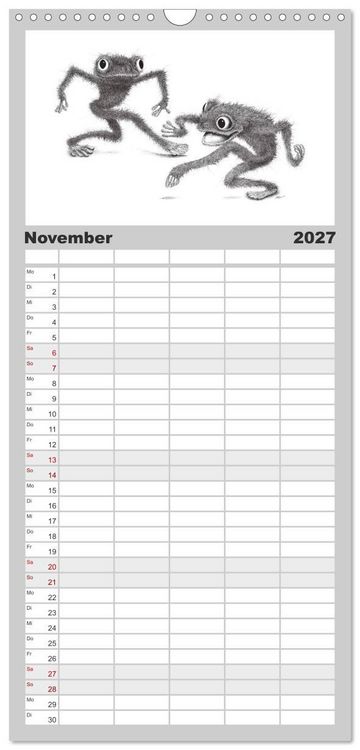 Produktbild: Familienplaner 2027 - TIERONISCH mit 5 Spalten (Wandkalender, 21 x 45 cm) CALVENDO