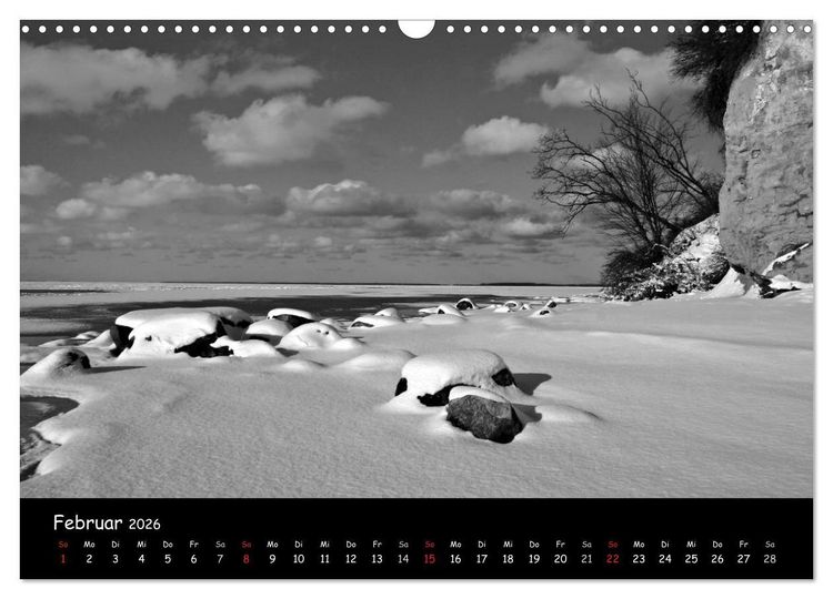 Produktbild: R&uuml;gen in schwarz-wei&szlig; (Wandkalender 2026 DIN A3 quer), CALVENDO Monatskalender
