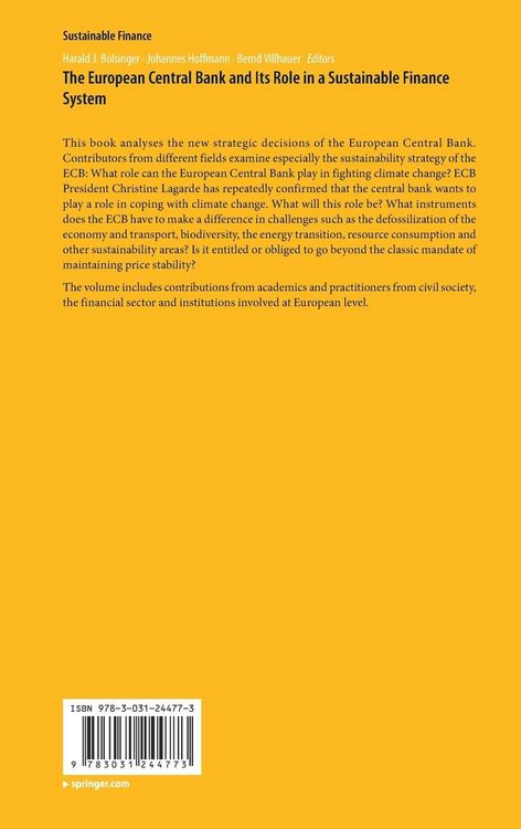 Produktbild: The European Central Bank and Its Role in a Sustainable Finance System
