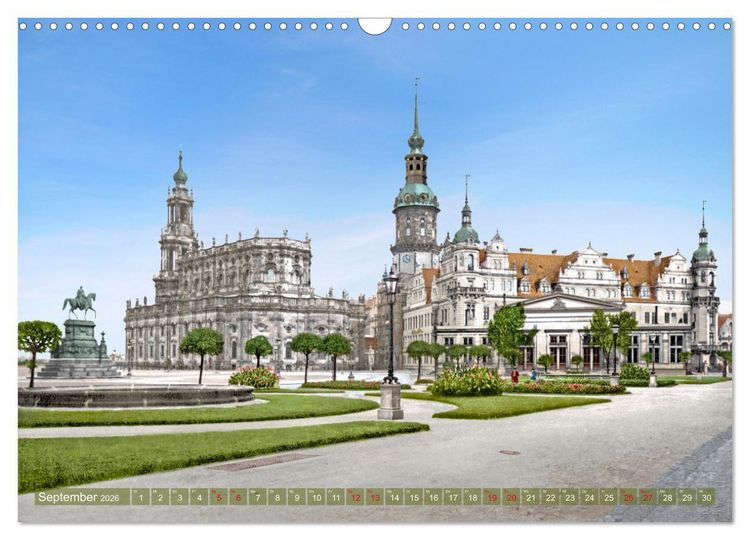 Produktbild: Historisches Dresden um 1900 neu restauriert und detailkoloriert (Wandkalender 2026 DIN A3 quer), CALVENDO Monatskalender