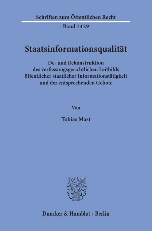 Produktbild: Staatsinformationsqualit&auml;t.