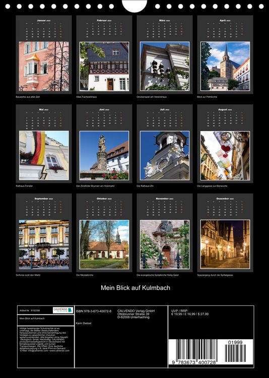 Produktbild: Mein Blick auf Kulmbach (Wandkalender 2022 DIN A4 hoch)