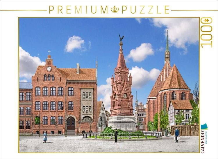 Produktbild: CALVENDO Puzzle Salzwedel - Kriegerdenkmal und M&ouml;nchskirche um 1915 | 1000 Teile Lege-Gr&ouml;&szlig;e 64x48cm Foto-Puzzle f&uuml;r gl&uuml;ckliche Stunden