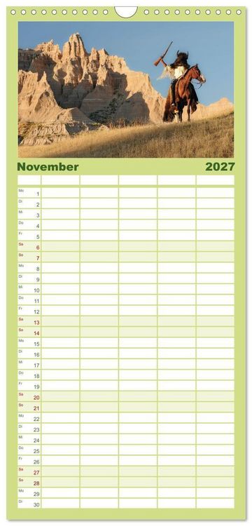 Produktbild: Familienplaner 2027 - Sioux Im Lande von Sitting Bull mit 5 Spalten (Wandkalender, 21 x 45 cm) CALVENDO