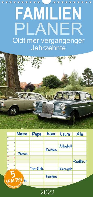Produktbild: Familienplaner Oldtimer vergangenger Jahrzehnte (Wandkalender 2022 , 21 cm x 45 cm, hoch)