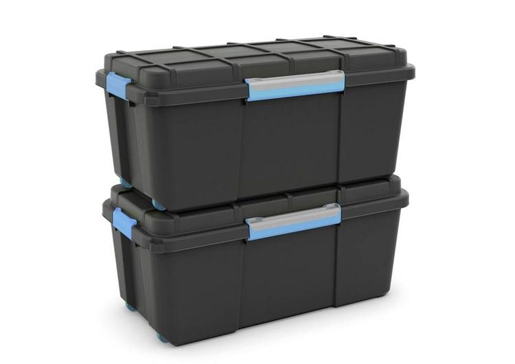 Produktbild: KIS 241507 Aufbewahrungsbox Scubba stapelbar (L x B x H) 780 x 350 x 395 mm Grau-Blau, Schwarz 1 St.