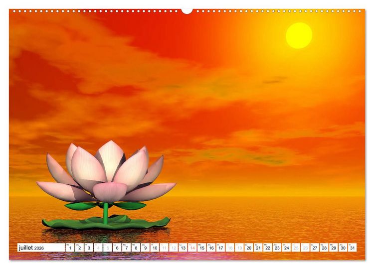 Produktbild: LOTUS M&Eacute;DITATIFS (Calendrier mural 2026 DIN A2 vertical) calendrier de bureau