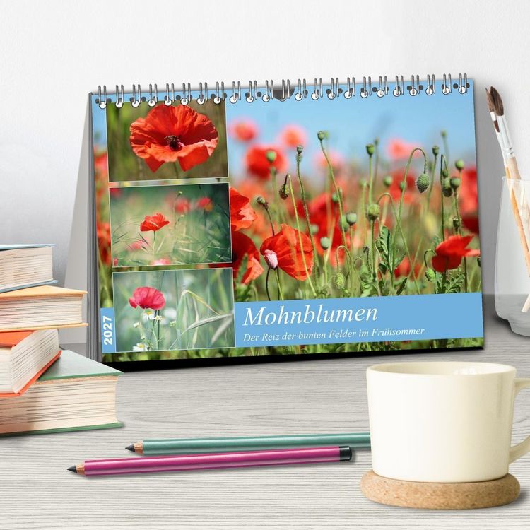 Produktbild: Mohnblumen (Tischkalender 2027 DIN A5 quer), CALVENDO Monatskalender