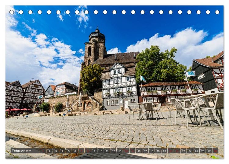 Produktbild: Ein Blick auf Homberg an der Efze in Farbe (Tischkalender 2026 DIN A5 quer), CALVENDO Monatskalender