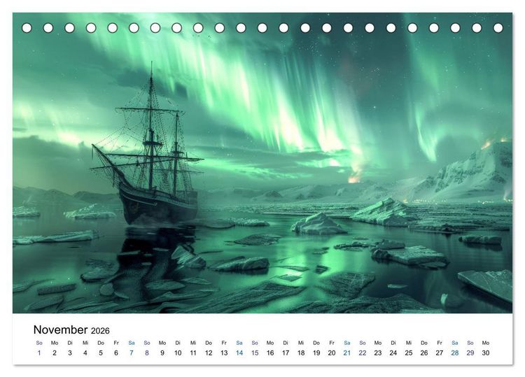 Produktbild: Aurora Borealis - Der Zauber der Nordlichter (Tischkalender 2026 DIN A5 quer), CALVENDO Monatskalender