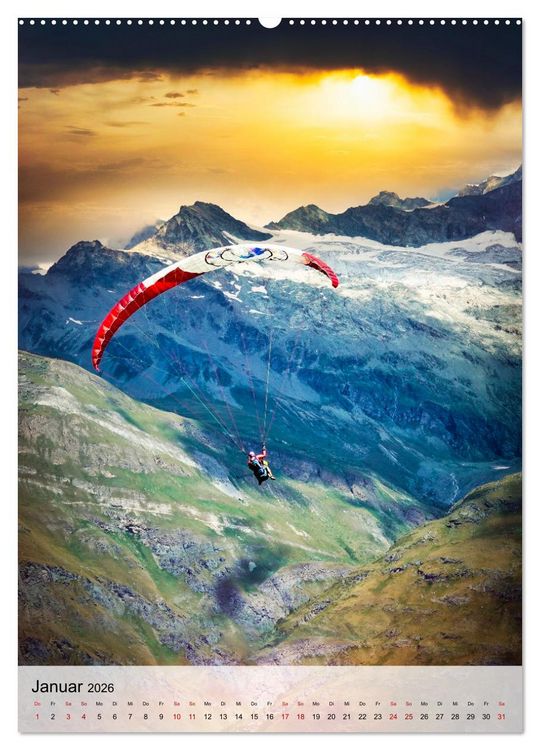 Produktbild: Paragliding - einfach Spa&szlig; (hochwertiger Premium Wandkalender 2026 DIN A2 hoch), Kunstdruck in Hochglanz