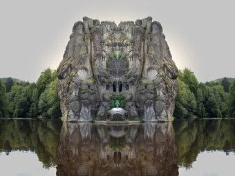 Produktbild: CALVENDO Puzzle Spiegelwelt - die Externsteine | 1000 Teile Lege-Gr&ouml;&szlig;e 64x48cm Foto-Puzzle f&uuml;r gl&uuml;ckliche Stunden