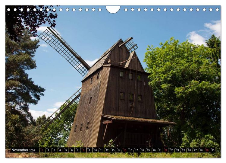 Produktbild: Windm&uuml;hlen in Deutschland (Wandkalender 2026 DIN A4 quer), CALVENDO Monatskalender