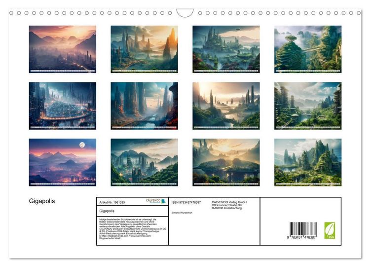 Produktbild: Gigapolis (Wandkalender 2026 DIN A3 quer), CALVENDO Monatskalender