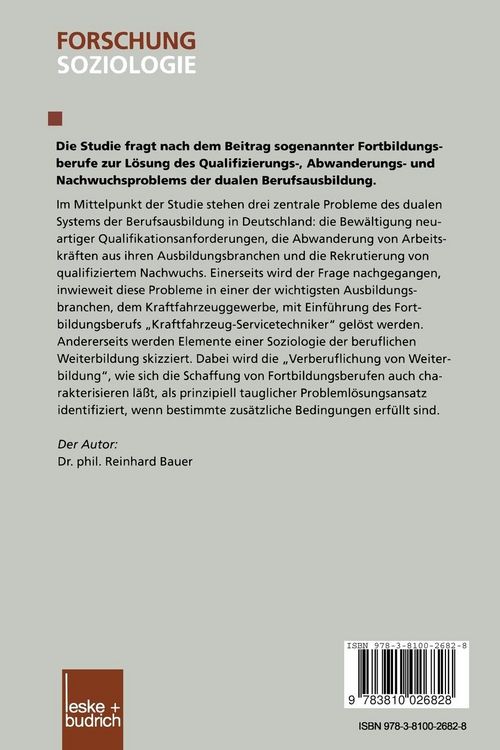 Produktbild: Verberuflichung von Weiterbildung und die Zukunft der dualen Berufsausbildung