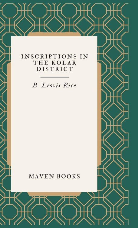 Produktbild: Inscriptions in The Kolar District