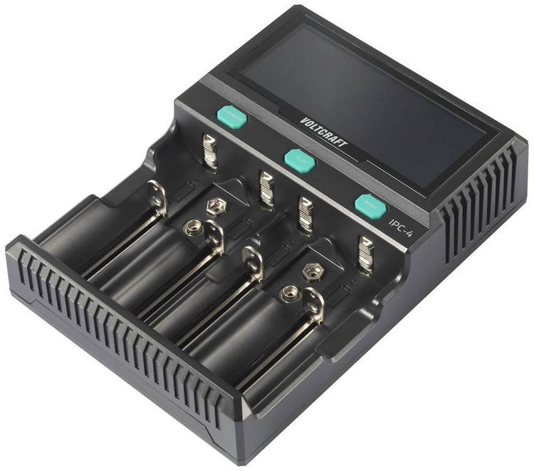 Produktbild: VOLTCRAFT IPC-4 Rundzellen-Ladeger&auml;t LiIon, LiFePO, NiMH, NiCd, LiFePO4 A, Mignon (AA), Micro (AAA), Mini (AAAA), Baby (C), Sub-C