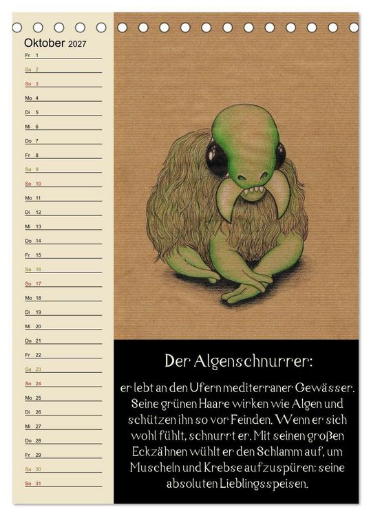 Produktbild: Fabelhafte Wesen / Geburtstagskalender (Tischkalender 2027 DIN A5 hoch), CALVENDO Monatskalender