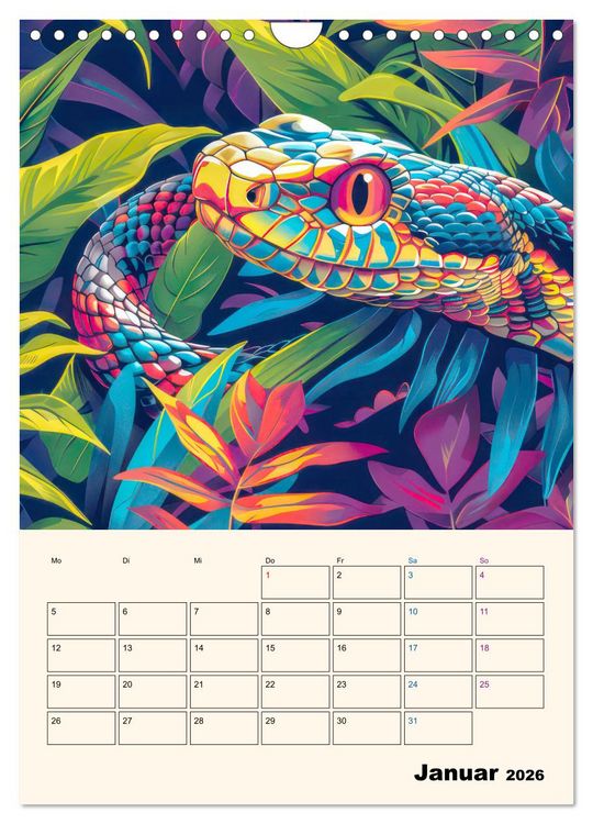 Produktbild: Dschungeltiere - Einzigartige Faszination (Wandkalender 2026 DIN A4 hoch), CALVENDO Monatskalender