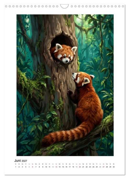 Produktbild: Rote Pandas &ndash; Pure Lebensfreude auf leisen Sohlen (Wandkalender 2027 DIN A3 hoch), CALVENDO Monatskalender