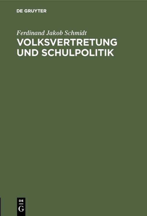 Produktbild: Volksvertretung und Schulpolitik