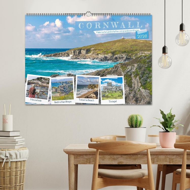 Produktbild: Cornwall - Malerische Landschaften mit grandiosen K&uuml;sten (Wandkalender 2026 DIN A2 quer), CALVENDO Monatskalender