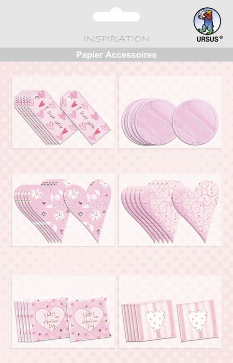 Produktbild: URSUS 36 Papier-Accessoires "Herzen", rosa