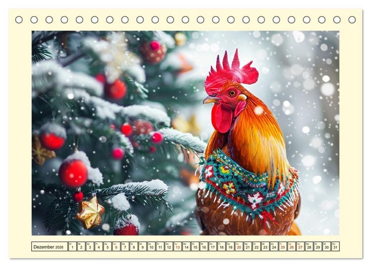 Produktbild: Lustige Federvieh-Fashion. Modische Abenteuer auf dem Bauernhof (Tischkalender 2026 DIN A5 quer), CALVENDO Monatskalender