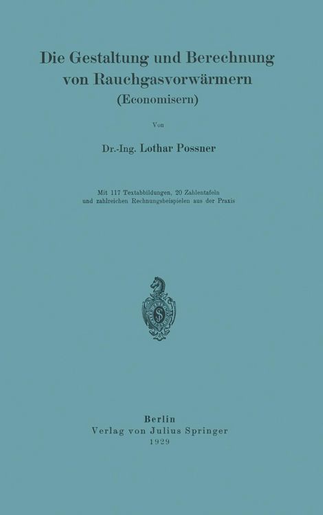Produktbild: Die Gestaltung und Berechnung von Rauchgasvorw&auml;rmern (Economisern)