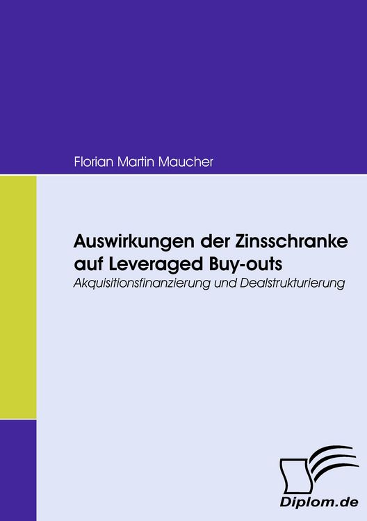 Produktbild: Auswirkungen der Zinsschranke auf Leveraged Buy-outs