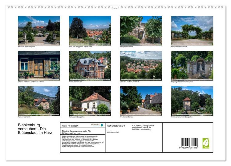 Produktbild: Blankenburg verzaubert - Die Bl&uuml;tenstadt im Harz (hochwertiger Premium Wandkalender 2027 DIN A2 quer), Kunstdruck in Hochglanz