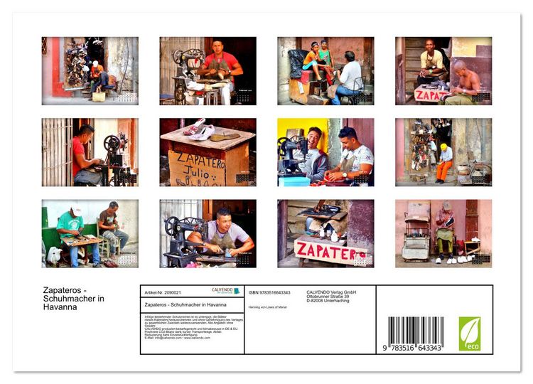 Produktbild: Zapateros - Schuhmacher in Havanna (Wandkalender 2026 DIN A4 quer), CALVENDO Monatskalender