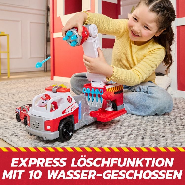 Produktbild: PAW Patrol Fire Rescue - Marshalls Deluxe Feuerwehr-Truck, 50 cm lang, mit Marshall Hundefigur