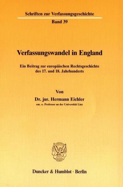 Produktbild: Verfassungswandel in England.