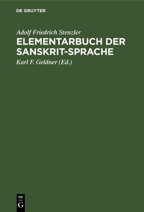 Produktbild: Elementarbuch der Sanskrit-Sprache