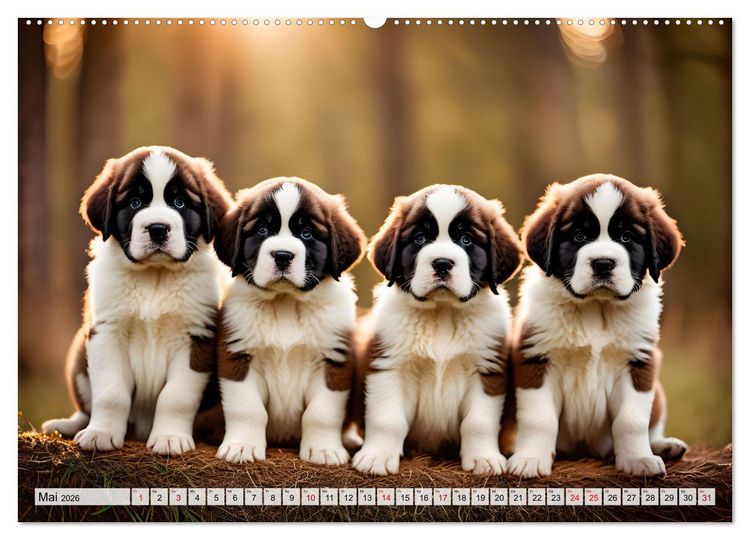 Produktbild: Gigant Bernhardiner (Wandkalender 2026 DIN A2 quer), CALVENDO Monatskalender