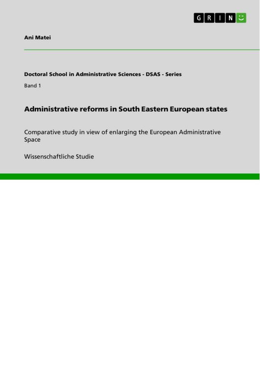 Produktbild: Administrative reforms in South Eastern European states