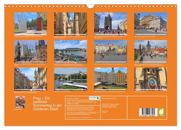 Produktbild: Prag &ndash; Ein perfekter Sommertag in der Goldenen Stadt (Wandkalender 2026 DIN A3 quer), CALVENDO Monatskalender