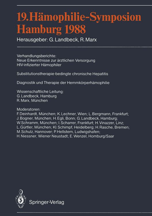 Produktbild: 19. H&auml;mophilie-Symposion Hamburg 1988
