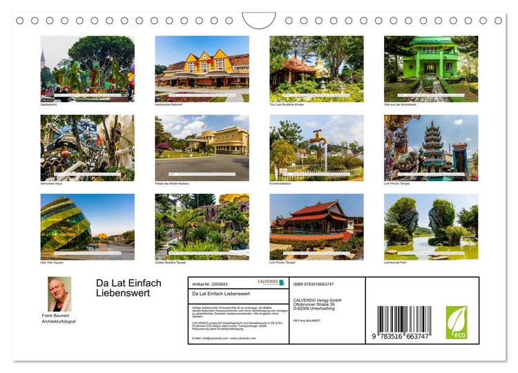 Produktbild: Da Lat Einfach Liebenswert (Wandkalender 2026 DIN A4 quer), CALVENDO Monatskalender